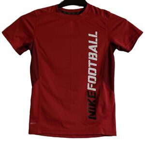 Boys Nike Dri Fit Red Shirt Size M Football Logo